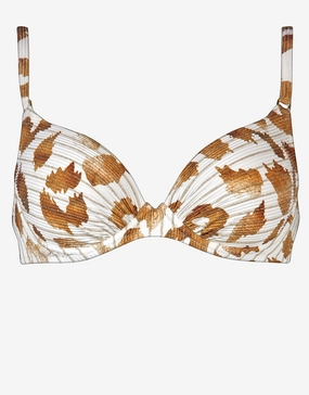 Traces Underwired Bikini Top - White Caramel full coverage swim tops, cute bikini tops