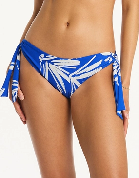 Tradewind Tie Side Bikini Pant - Cobalt adjustable swim bottoms women, flattering bikini bottoms