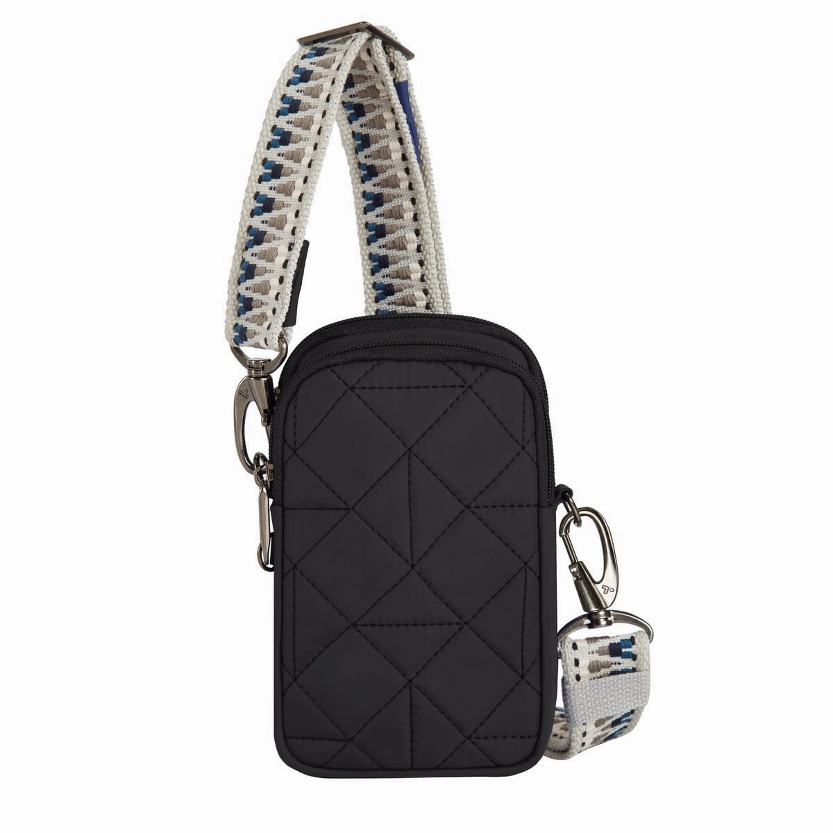 Travel Security Bag RFID Protection Wallet Travelon Anti-Theft Boho 2 Compartment Phone Crossbody - Geo Black