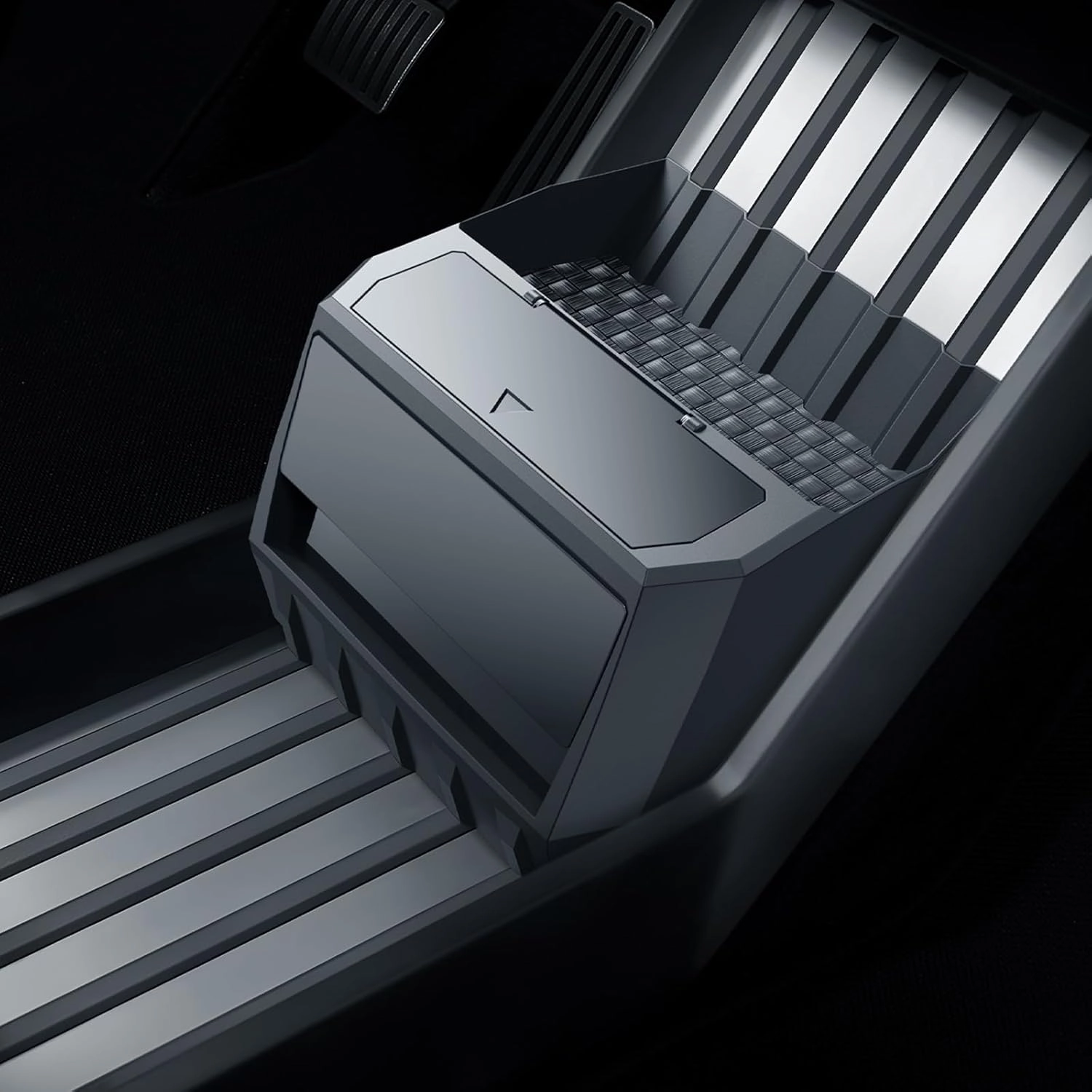 For Tesla Cybertruck Floor Console Organizer 2-In-1 Car Trash Can2024 2025  Exclusive Deal Inside