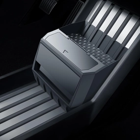 For Tesla Cybertruck Floor Console Organizer 2-In-1 Car Trash Can2024 2025  Exclusive Deal Inside