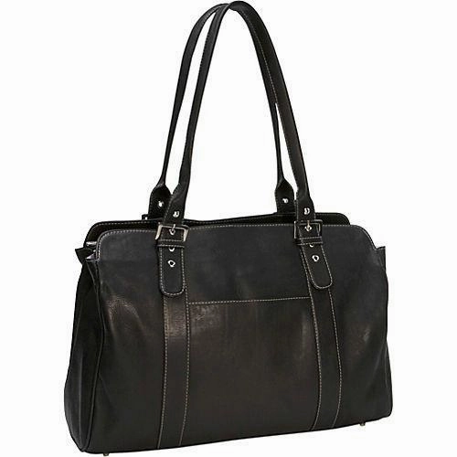 Piel Leather Ladies Buckle Laptop Tote Ergonomic Travel Bag