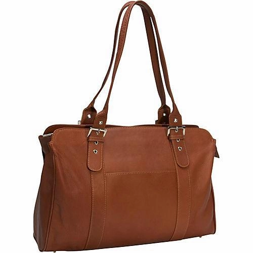 Piel Leather Ladies Buckle Laptop Tote Travel Holdall Bag Hiking Duffel