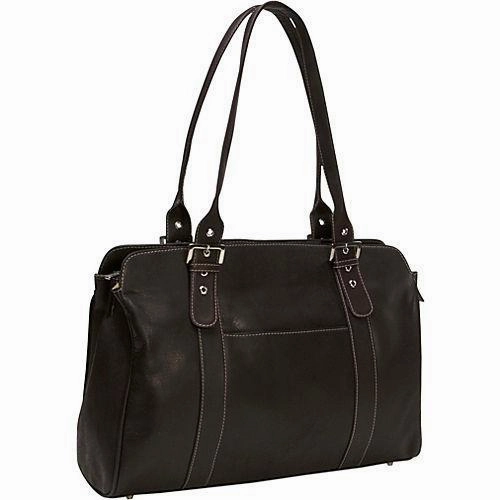 Travel Storage Bag Piel Leather Ladies Buckle Laptop Tote