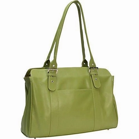 Piel Leather Ladies Buckle Laptop Tote Luxury Travel Bag
