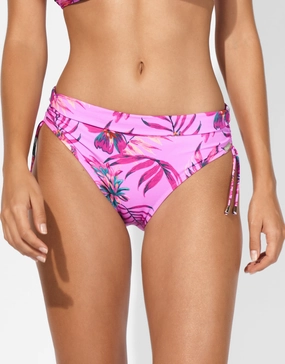 Tropic Radiance Adjustable Bikini Pant - Electric Pink adjustable swim bottoms women, flattering bikini bottoms