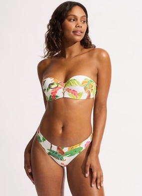 Tropica Hipster Bikini Bottom - Ecru modern womens swimwear, one piece swimsuits women