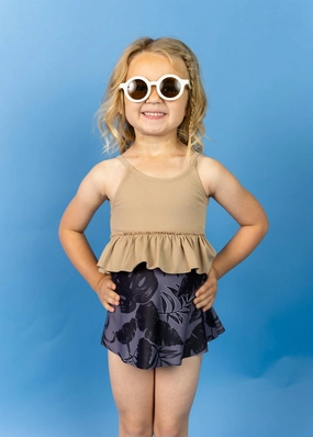 Tropical Night | Mini Who Wears Short Skirts toddler girl swimwear, summer swimwear for girls