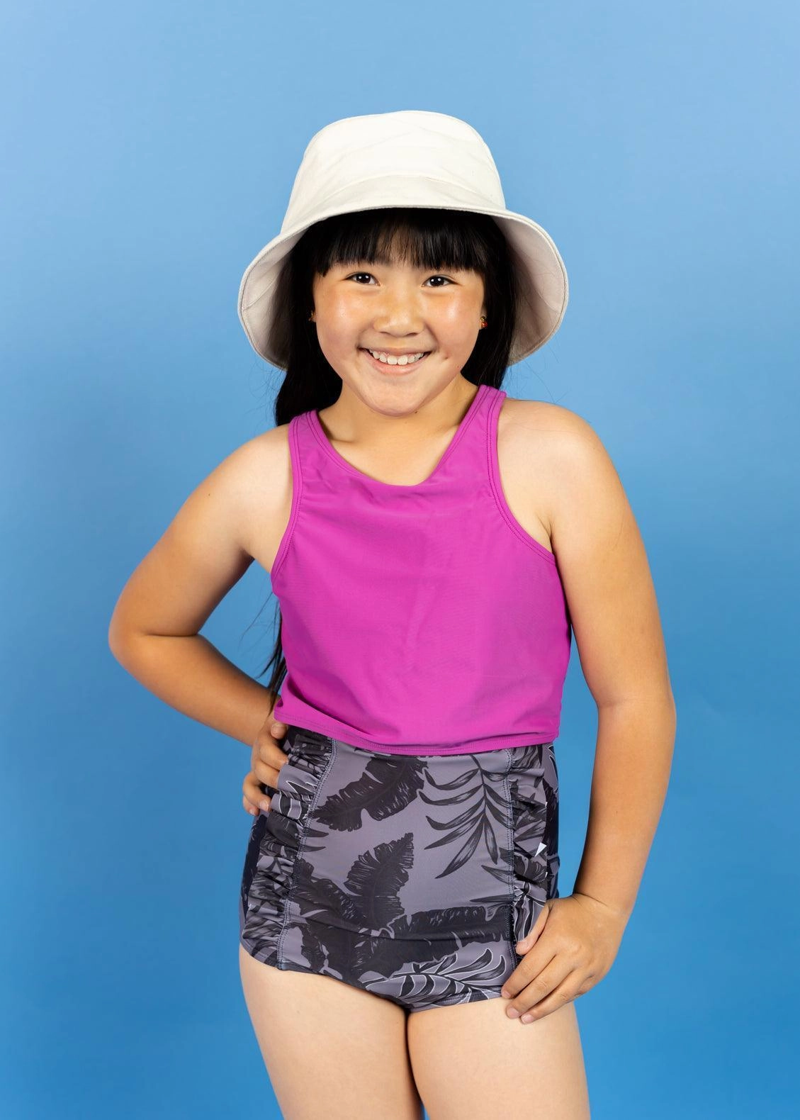 Tropical Night | Youth Down in Front Ruffle Bottoms toddler girl swimwear, summer swimwear for girls