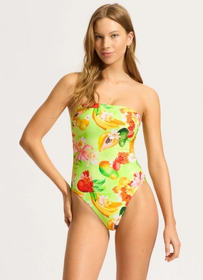 Tropique DD Bandeau One Piece - Aloe Gel affordable swimwear for women, chic swimsuits for women