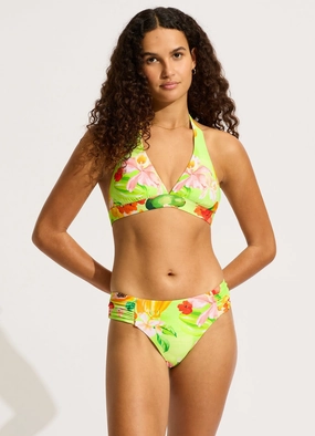 Tropique Multi Fit Longline Triangle Bikini Top - Aloe Gel push up bikinis women, sporty womens bikini sets