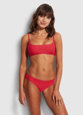 Twilight Hipster Pant - Chilli Red high waist bikinis women, cheeky cut bikinis for women