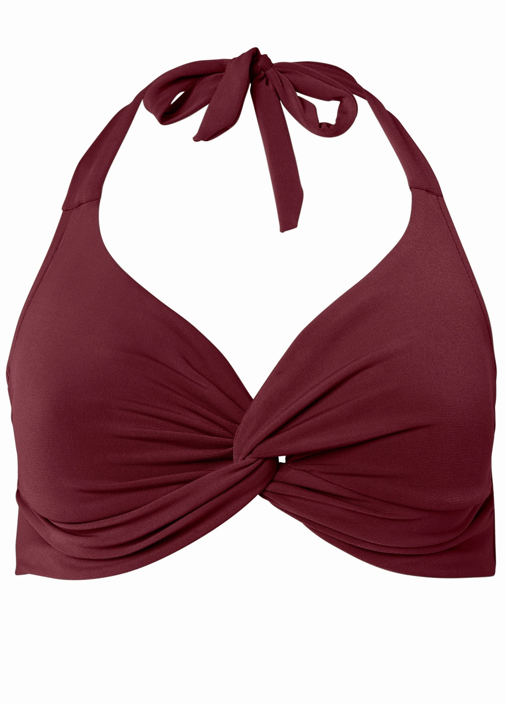 Twist Front Halter Top - Dark Mahogany
