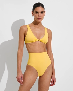 Twisted Plunge Top - Mango lightweight women's swimwear, chic swim outfits for beach