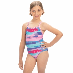 Uglies Girls Surfs Up Keyhole One-Piece Swimsuit swim training suits women, performance one piece swimsuits