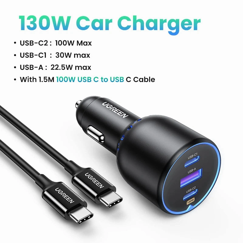 Dont Miss These Savings Ugreen 130W Usb C, Type C Fast Car Charger For Andriod & Iphone