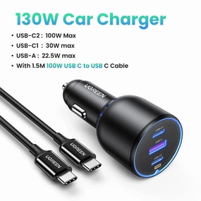Dont Miss These Savings Ugreen 130W Usb C, Type C Fast Car Charger For Andriod & Iphone