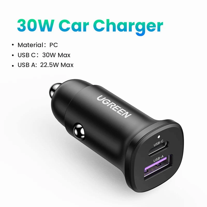 Ugreen 30W Fast Charging Type C Car Charger For Iphone, Samsung Galaxy, Xiaomi Trending Deals Today Exclusive Savings Event