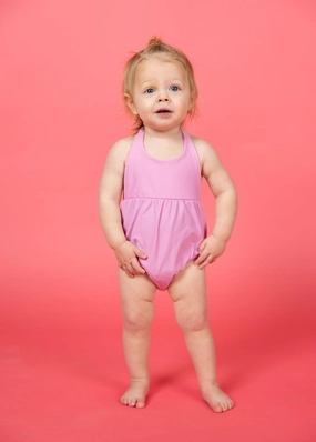 Ultimate Pink | Baby Romper One-Piece toddler girl swimwear, summer swimwear for girls