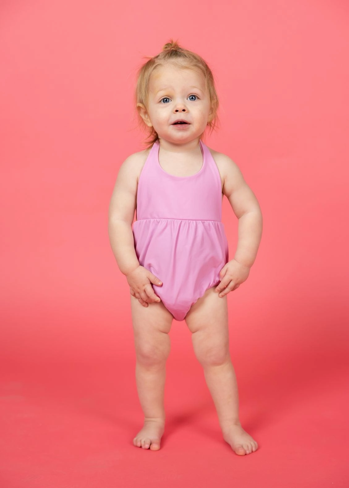 Ultimate Pink | Baby Romper One-Piece toddler girl swimwear, summer swimwear for girls
