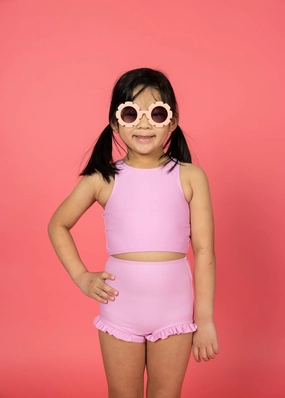 Ultimate Pink | Mini All Ruffled Up Bottoms toddler girl swimwear, summer swimwear for girls
