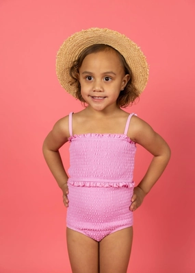 Ultimate Pink | Mini Bandeau Top toddler girl swimwear, summer swimwear for girls