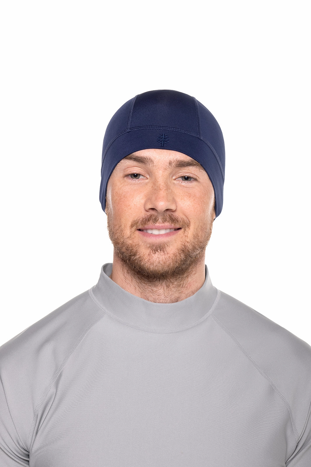 Unisex Aqua Sun Skully Cap  | Navy adjustable swimsuits for women, breathable swimwear for ladies