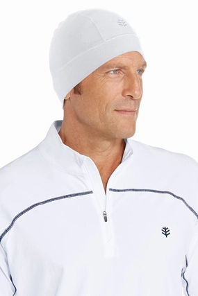 Unisex Aqua Sun Skully Cap | White adjustable swimsuits for women, breathable swimwear for ladies