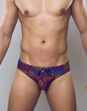 V10 Print Swim Brief - Stallion Navy mens swim briefs, simple swimwear for men