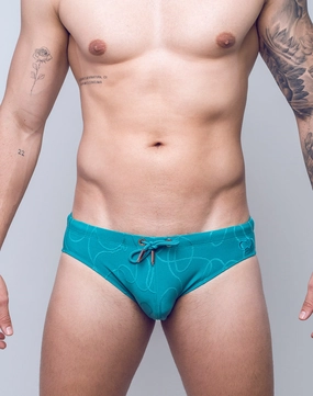 V10 Textured Swim Brief - Ripple Green mens swim briefs, simple swimwear for men
