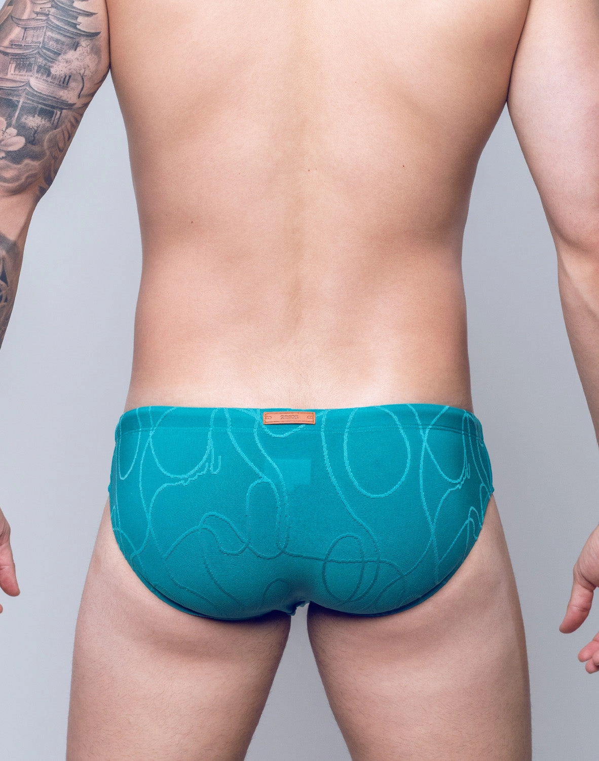 V10 Textured Swim Brief - Ripple Green