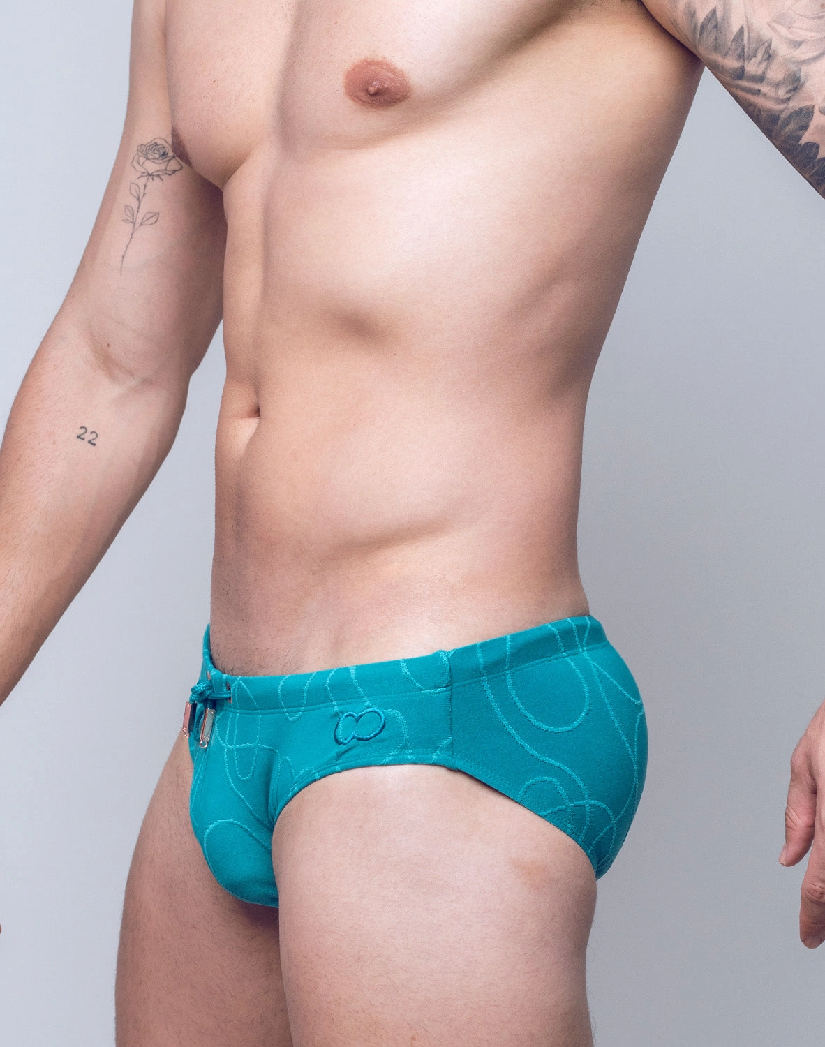 V10 Textured Swim Brief - Ripple Green