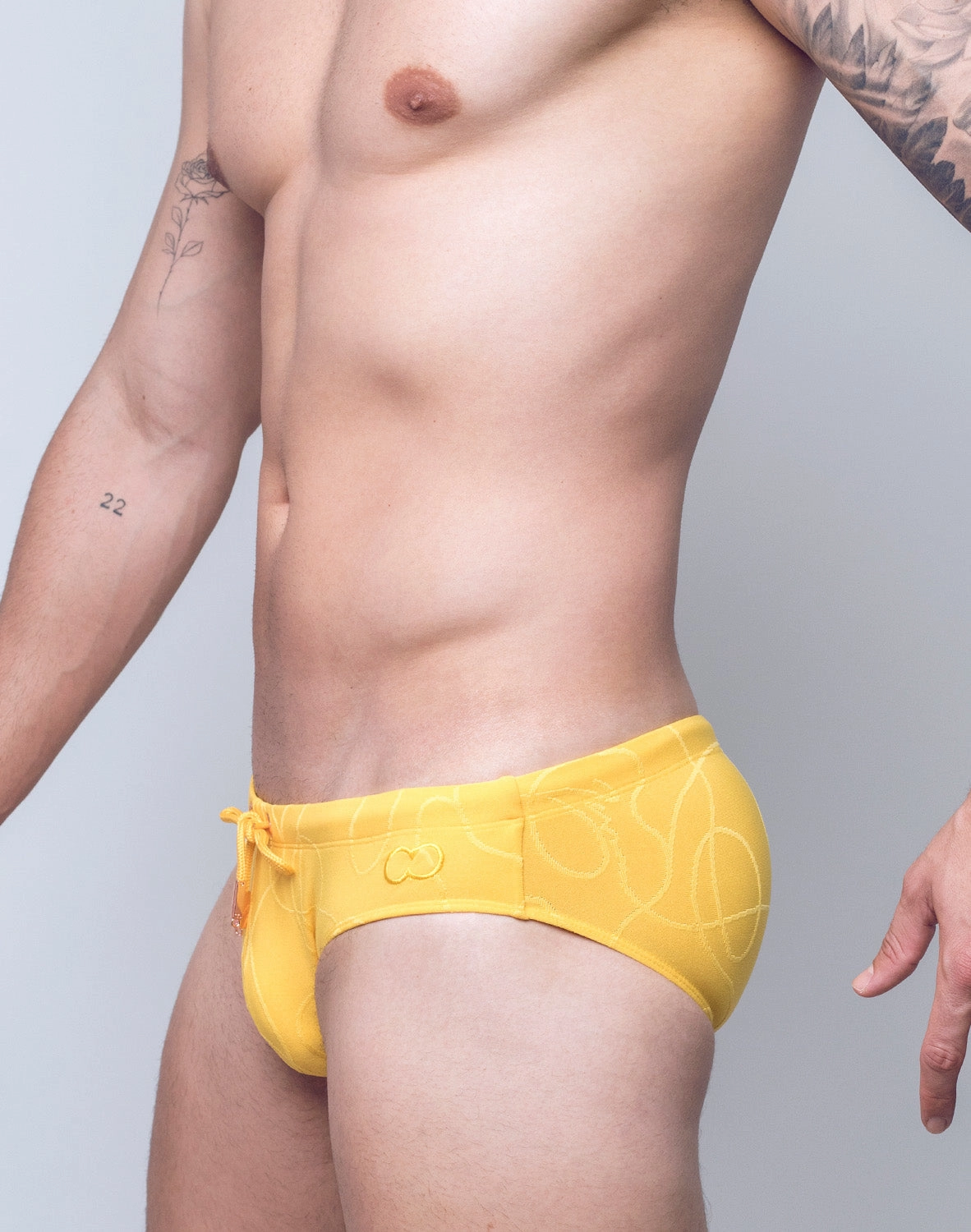 V10 Textured Swim Brief - Ripple Yellow