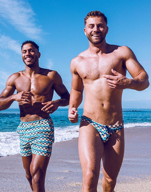 V20 Print Swim Brief - Chevy Blue