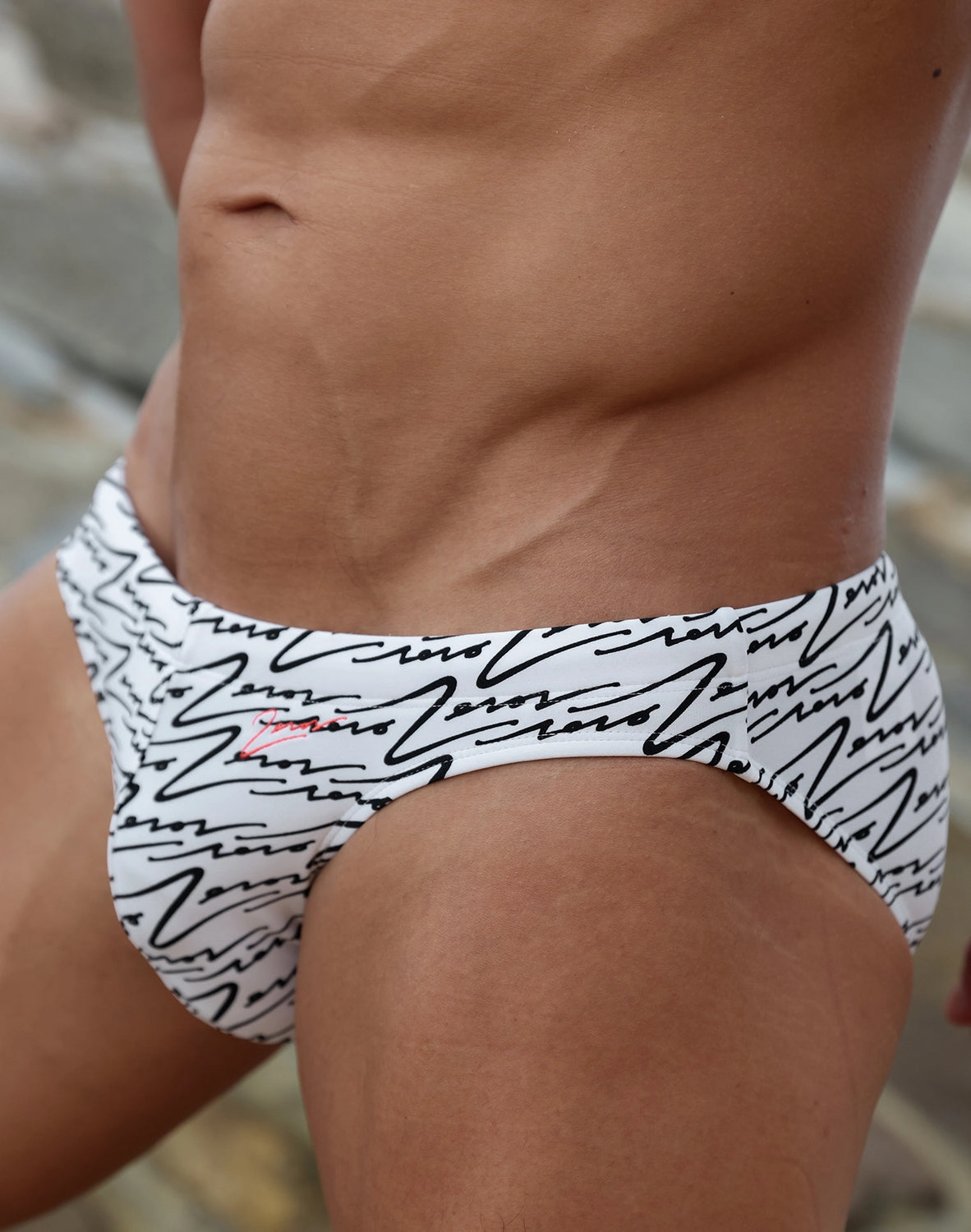 V20 Printed Swim Briefs - Signature White