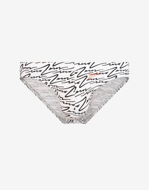 V20 Printed Swim Briefs - Signature White mens swim briefs, simple swimwear for men