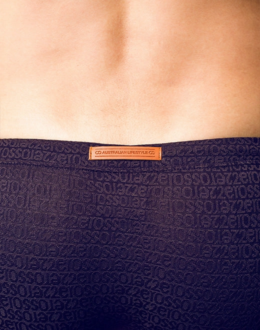 V30 Textured Swim Brief - Signet Cocoa Black