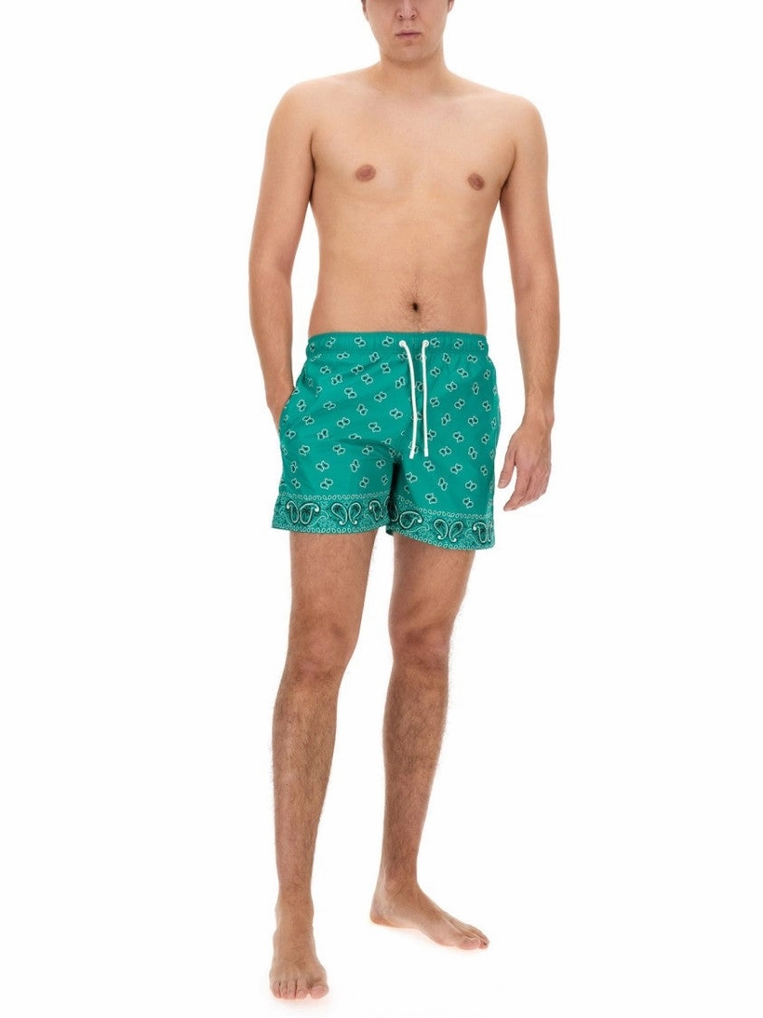 Vibrant Patterned Swimsuit With Adjustable Drawstring Waistband