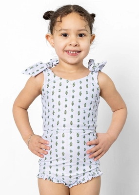 Vintage Blooms | Mini All Ruffled Up Bottoms toddler girl swimwear, summer swimwear for girls