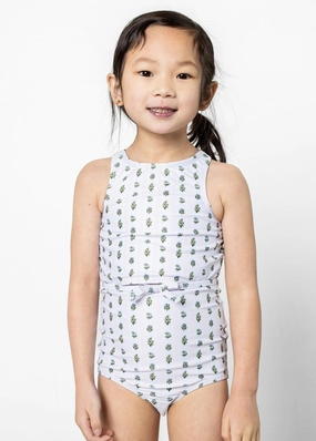 Vintage Blooms | Mini Bow Bottoms toddler girl swimwear, summer swimwear for girls