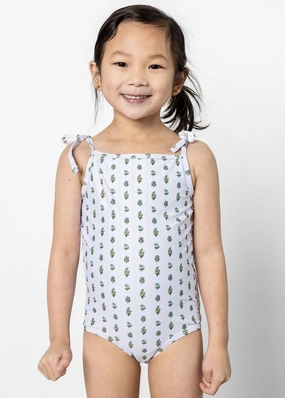 Vintage Blooms | Mini Simply One-Piece toddler girl swimwear, summer swimwear for girls