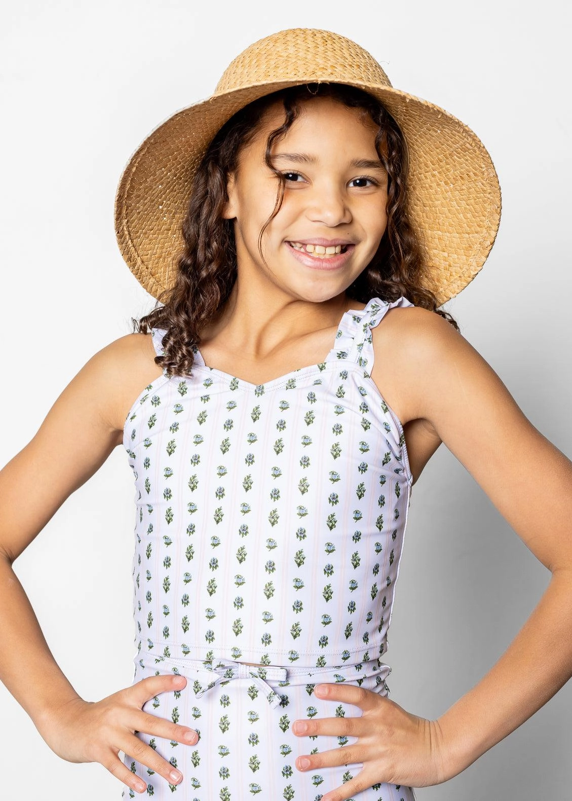 Vintage Blooms | Youth Ripple Top toddler girl swimwear, summer swimwear for girls