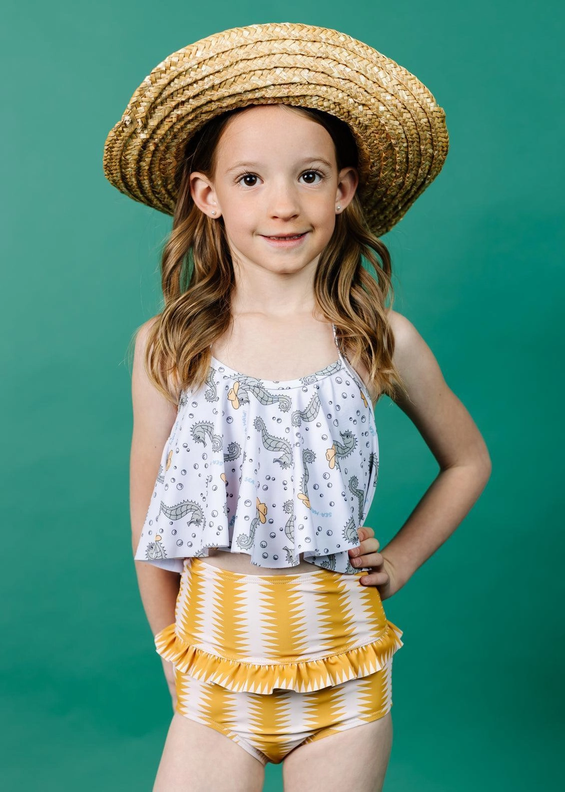 Vintage Triangles | Mini Mid-Ruffle Bottoms