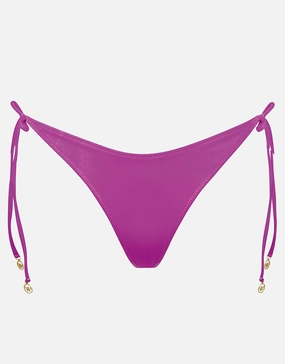 Viva Energy Tie Side Bikini Pant - Pink Flash adjustable swim bottoms women, flattering bikini bottoms