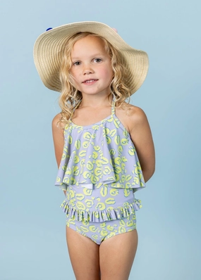 Vivid Cheetah | Mini Mid-Ruffle Bottoms toddler girl swimwear, summer swimwear for girls