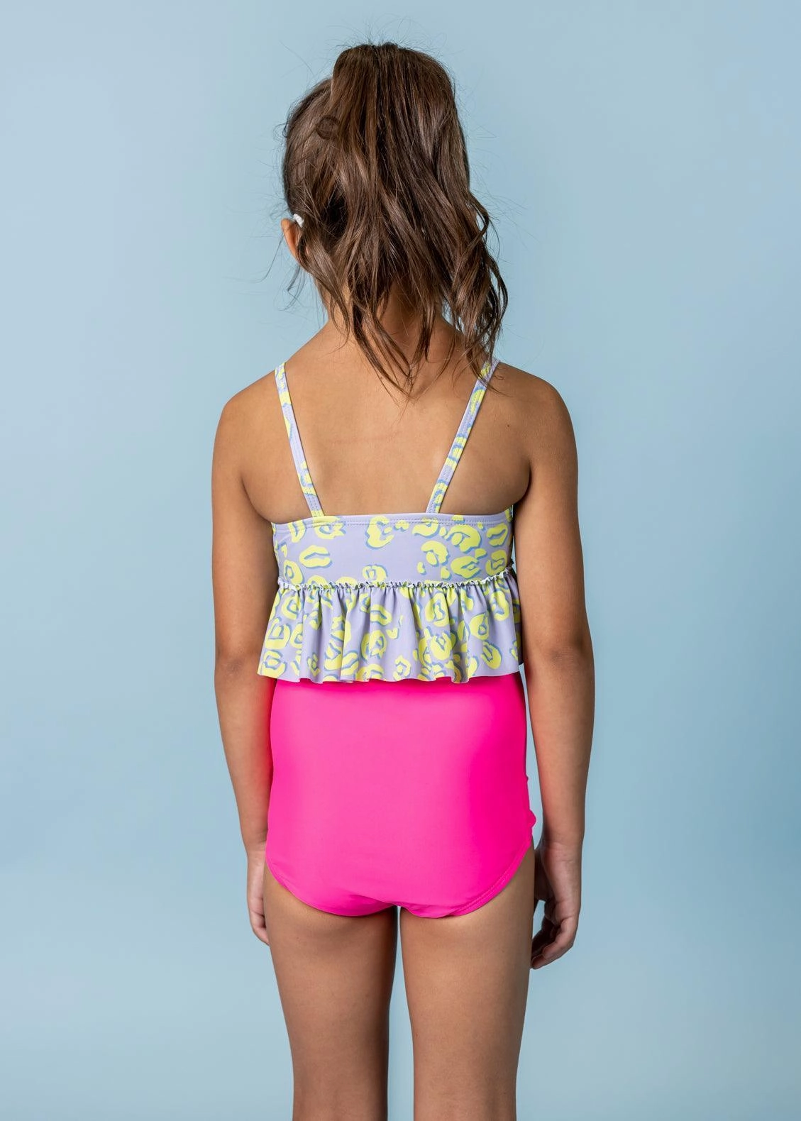 Vivid Cheetah | Mini Peplum Top