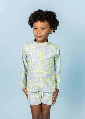 Vivid Cheetah | Mini Rashguard Top (Unisex) toddler girl swimwear, summer swimwear for girls