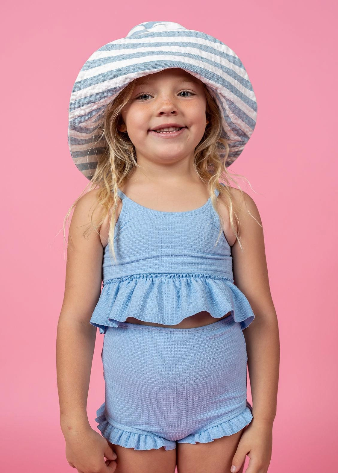 Waffled Barely Blue | Mini All Ruffled Up Bottoms