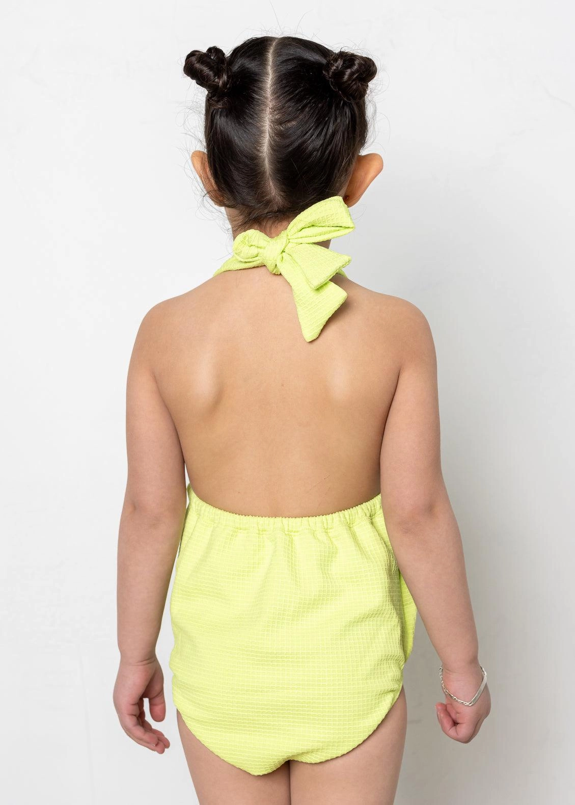 Waffled Glow Green | Baby Romper One-Piece