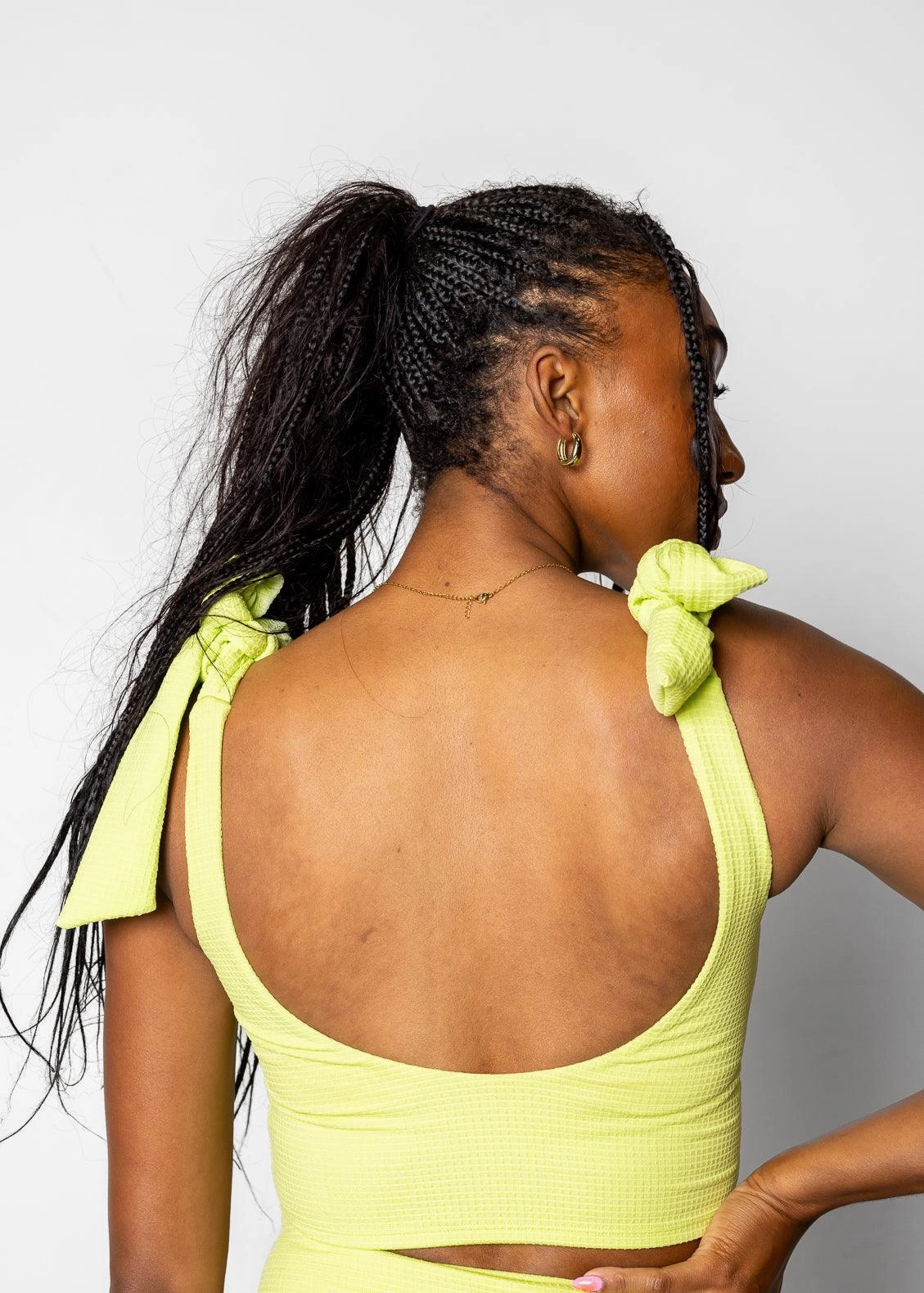 Waffled Glow Green | Knot Top